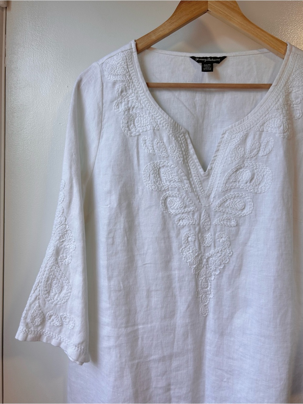 Tommy Bahama 100% Linen Tunic White